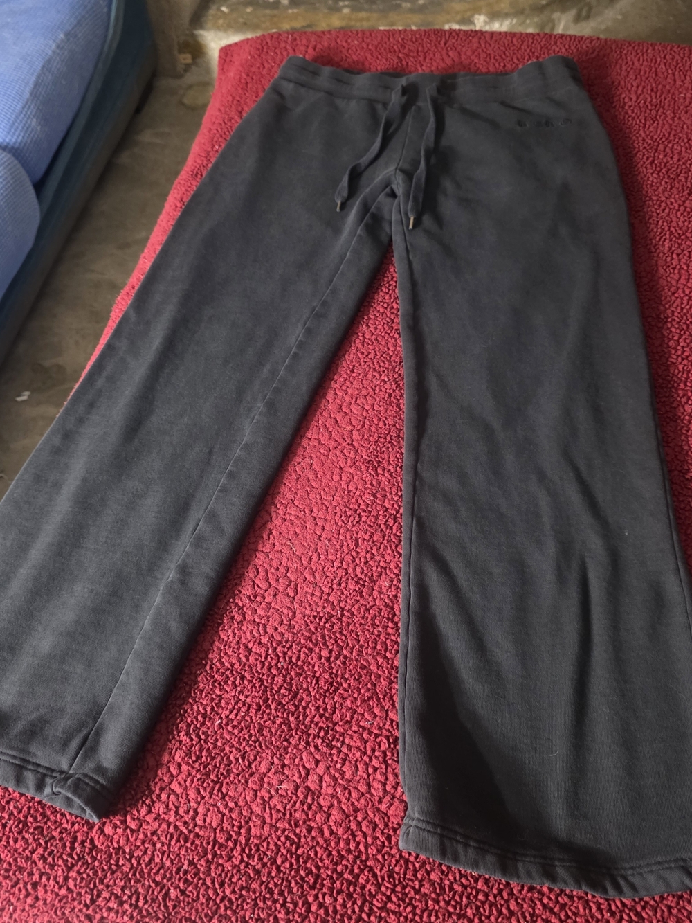 Vintage BCBG Black Wide Leg Sweats Old English Gothic Logo Size M Y2K
